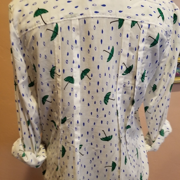 Anthropologie Maeve Long Sleeve Umbrella Raindrop Top - Picture 10 of 13